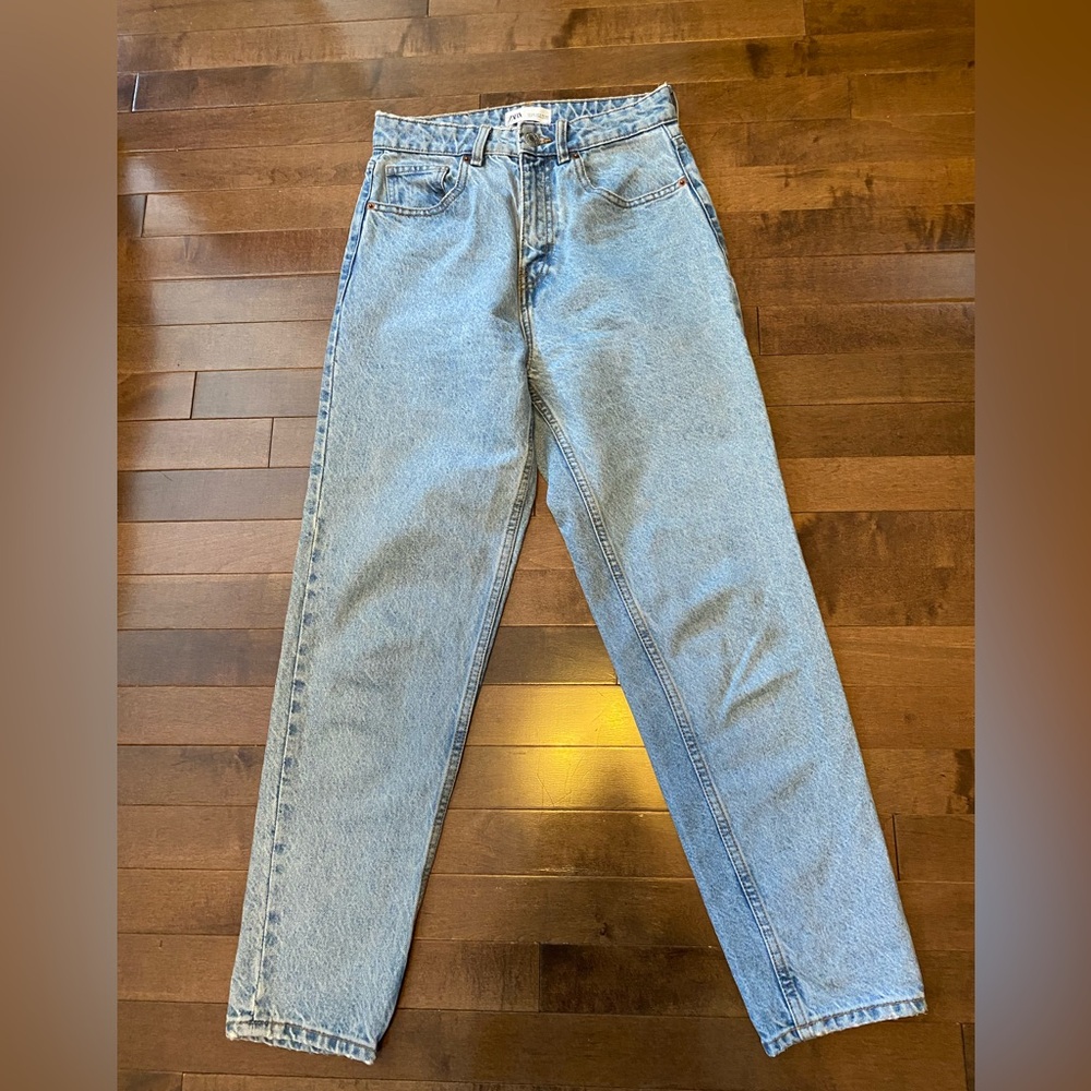 Zara Light Blue Straight Leg Jeans